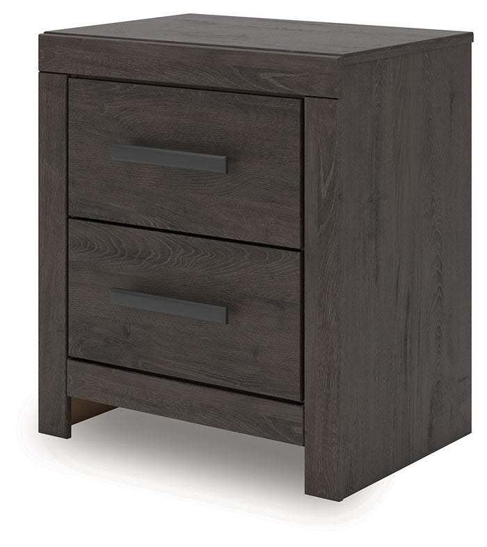 Prendonea - Two Drawer Night Stand - Charcoal image 4