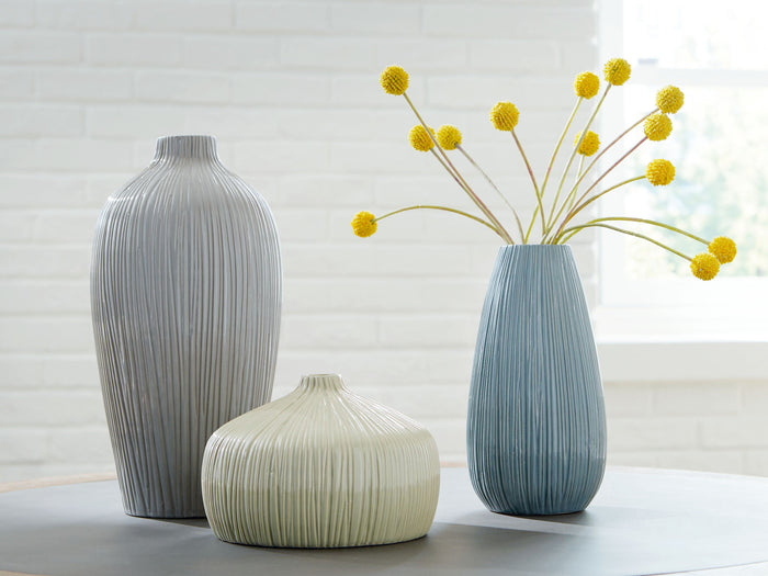Eiderman - Vase Set (Set of 3) - Gray / Blue / Green image 4