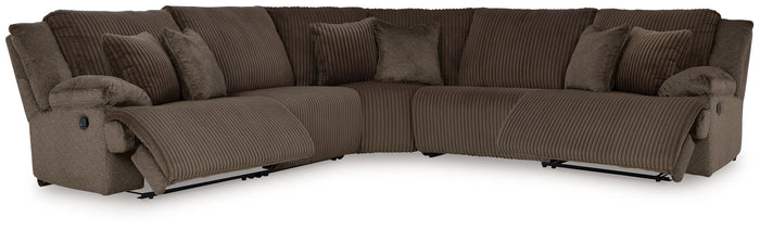Top Tier - 5-Piece Reclining Sectional - Fabric - Chocolate image 1