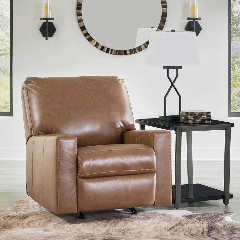 Bolsena rocker recliner in caramel leather match