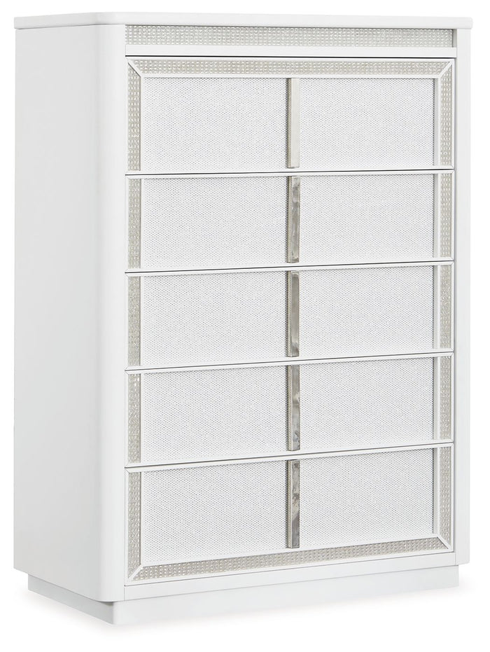 Chalanna - Five Drawer Chest - White image 1