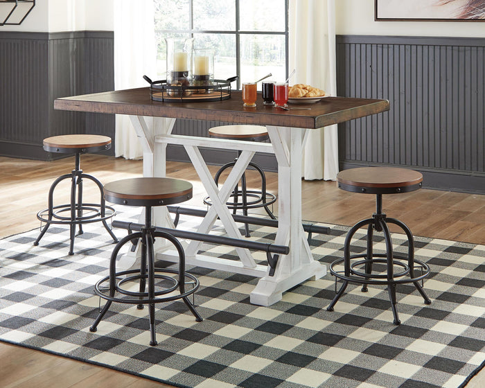 Valebeck - Rectangular Dining Room Counter Table - White / Brown image 4