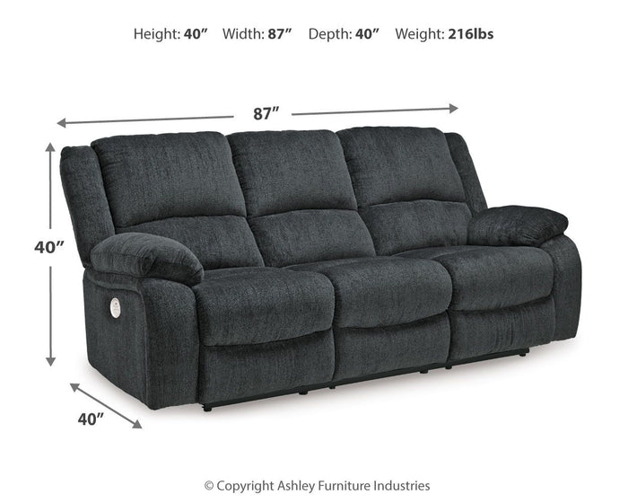 Draycoll - Reclining Power Sofa - Fabric - Slate image 4