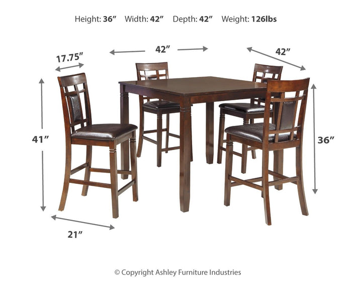 Bennox - DRM Counter Table Set (Set of 5) - Brown image 4