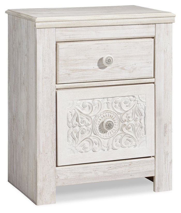 Paxberry - Two Drawer Night Stand - Whitewash image 1