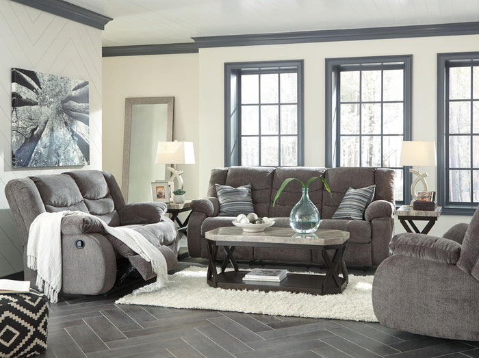 Tulen - 3 Pc. - Reclining Sofa, Reclining Loveseat, Rocker Recliner - Gray image 1