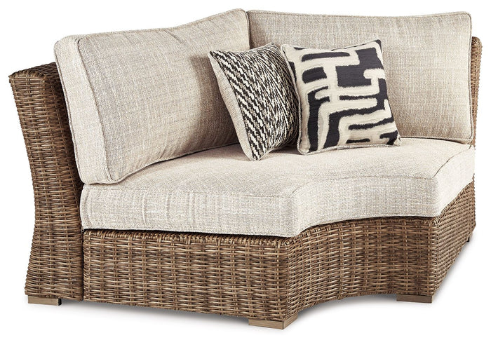 Beachcroft - Curved Corner Chair w/Cushion - Beige image 1