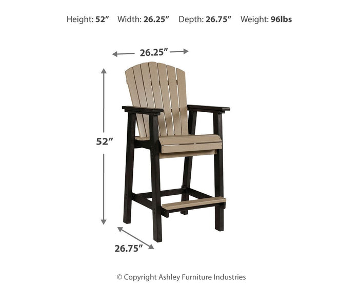 Fairen Trail - Tall Barstool (Set of 2) - Black / Driftwood image 4