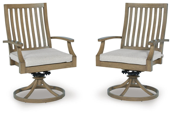 Rainier Ranch - Swivel Chair With Cushion (Set of 2) - Brown / Beige image 1