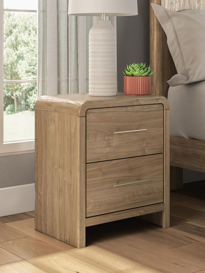 Gramburg - Two Drawer Night Stand - Warm Natural Brown image 4