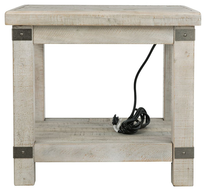 Carynhurst - Rectangular End Table - White Wash Gray image 3