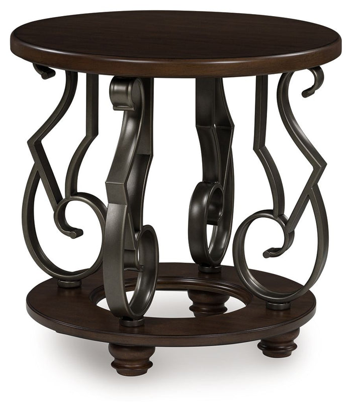 Frallyn - Round End Table - Dark Brown image 1