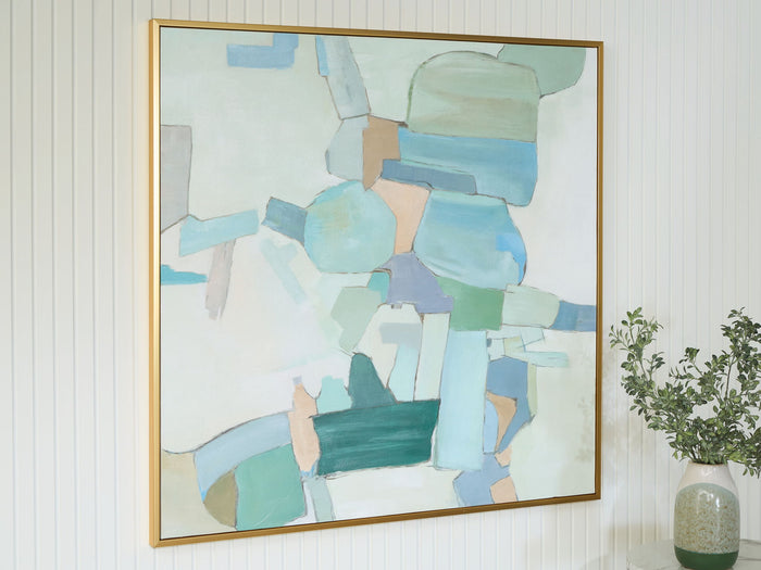 Wynburn - Wall Art - White / Blue / Green image 3