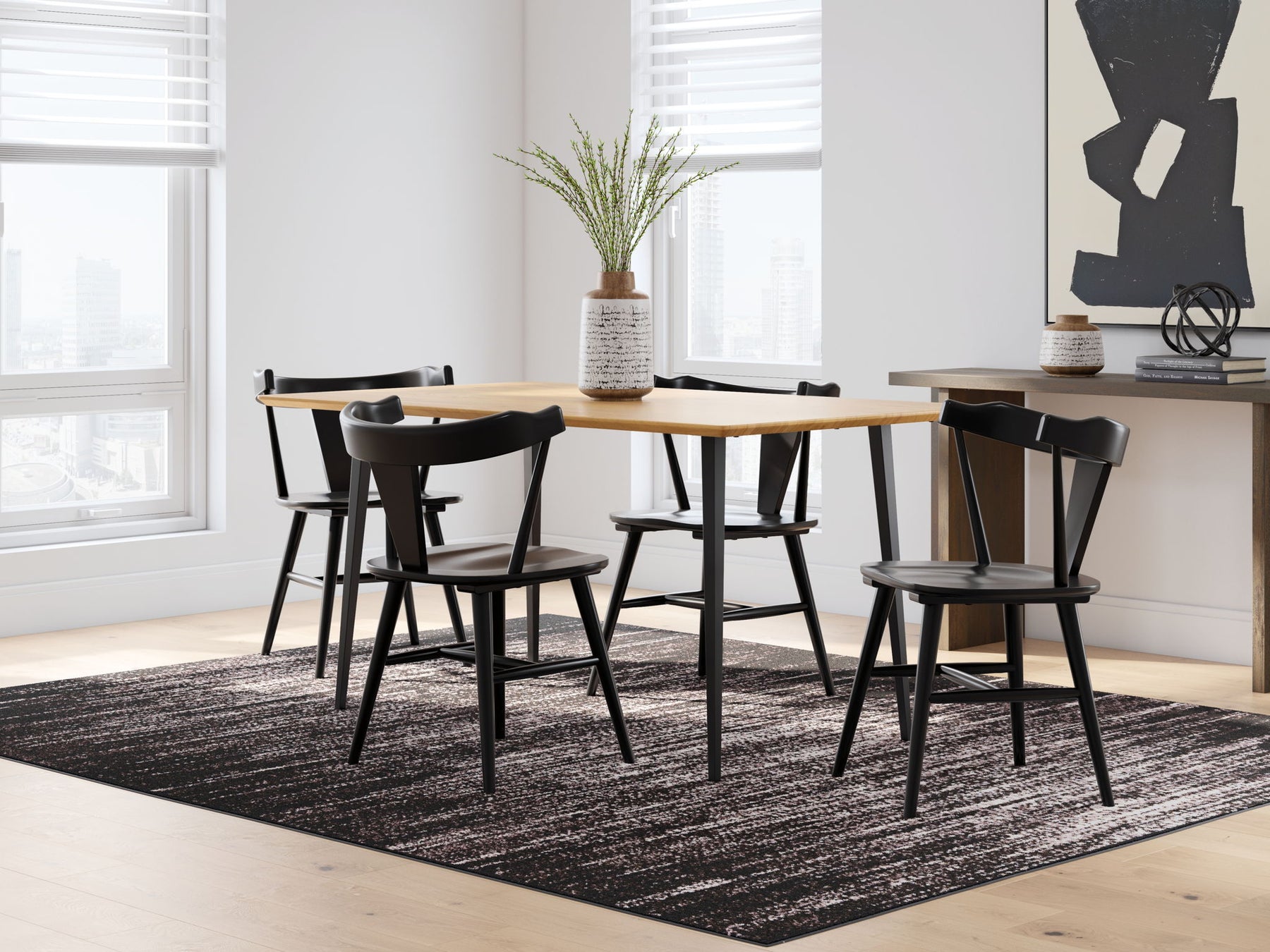 Light Brown / 5 Pc. Table, 4 Chairs