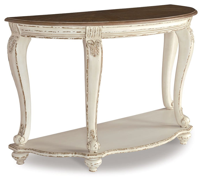 Realyn - Sofa Table - White / Brown image 1