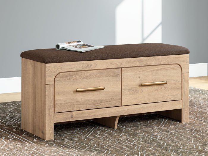 Kinlanni - Bedroom Upholstered Storage Bench - Tan / Brown image 4