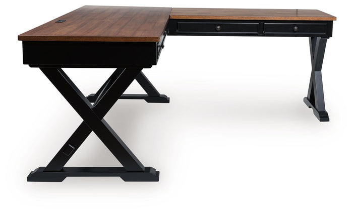 Wildenauer - Home Office Desk And Return - Brown / Black image 4