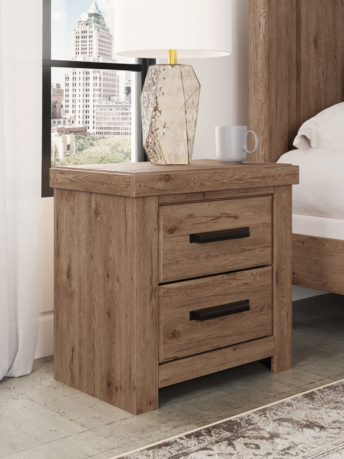Oliandon - Two Drawer Night Stand - Light Brown image 4