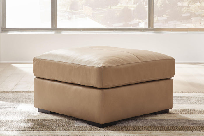 Bandon - Oversized Accent Ottoman - Leather Match - Toffee image 4