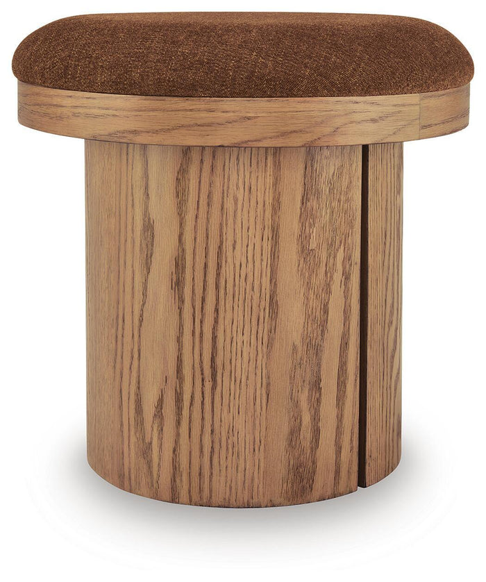Lewisen - Accent Ottoman - Clay image 1