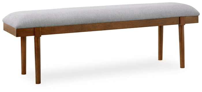 Lyncott - Large Upholstered Dining Room Bench - Gray / Brown image 1