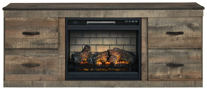 Trinell - TV Stand With Electric Fireplace - Brown image 3