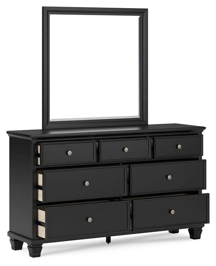 Lanolee - Dresser And Mirror - Black image 4