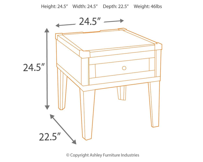 Todoe - Rectangular End Table - Dark Gray image 4