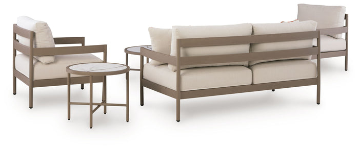 Bluff Trail - Loveseat, Lounge Chairs, Tables Set (Set of 5) - Beige image 3