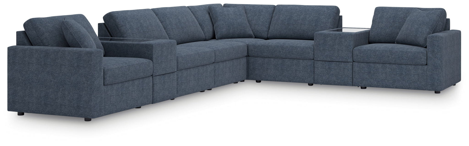 Blue / 8 Pc. Sectional With 2 Storage Consoles