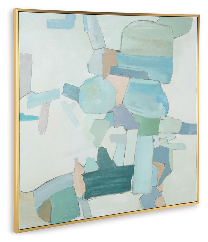 Wynburn - Wall Art - White / Blue / Green image 4