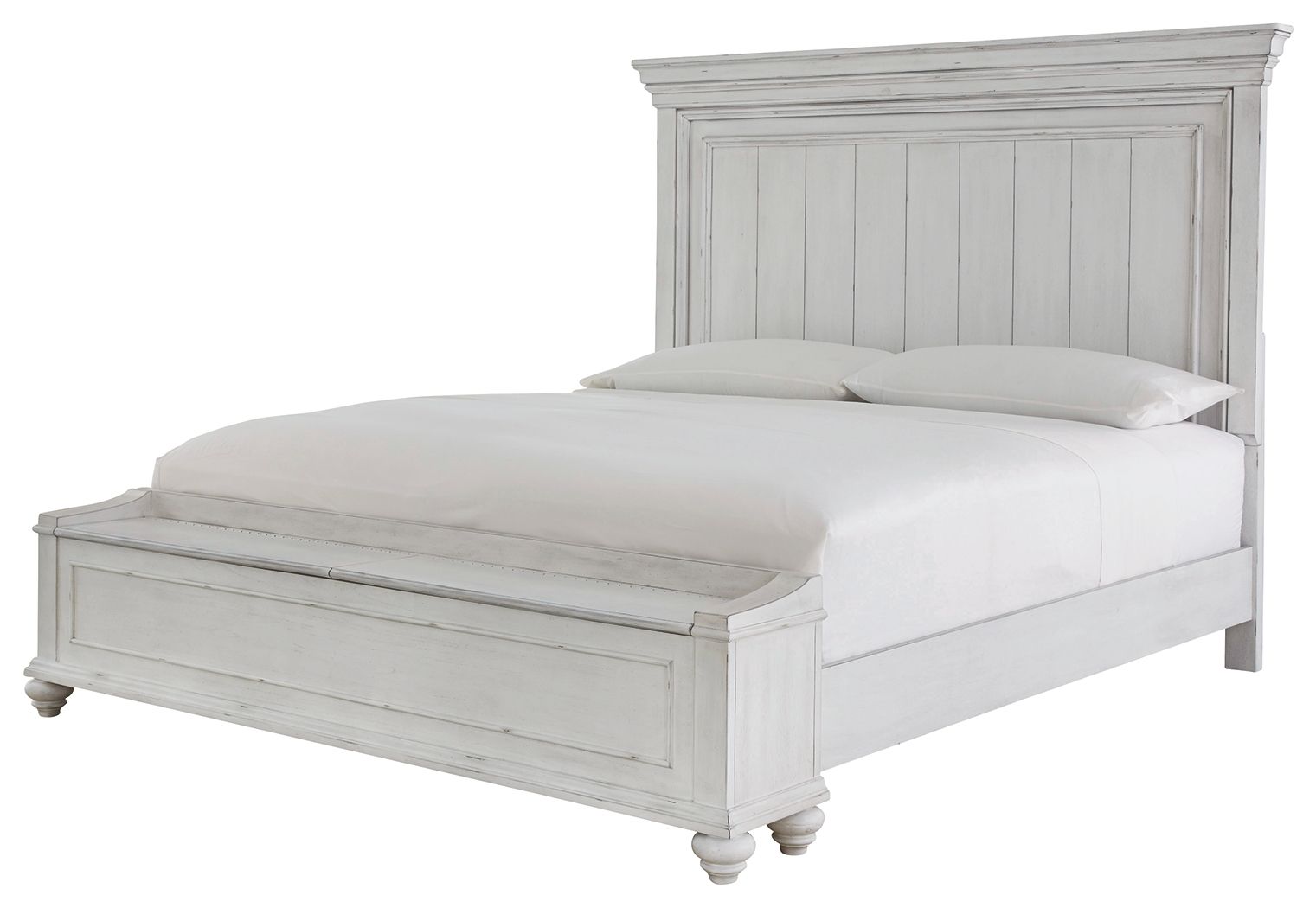 White / King / Storage Bench