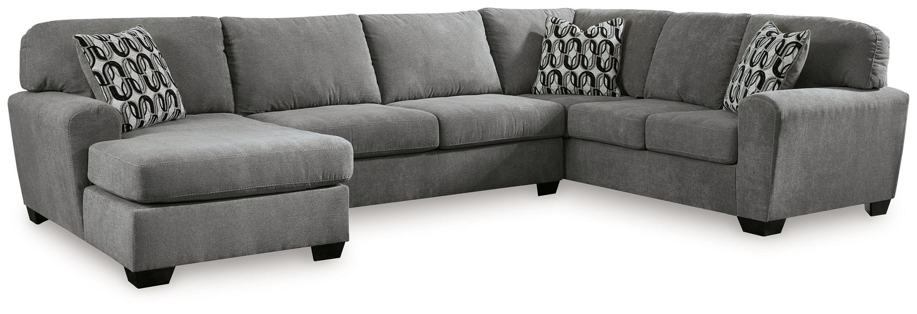 Gray / 3 Pc. Left Arm Facing Corner Chaise Sectional
