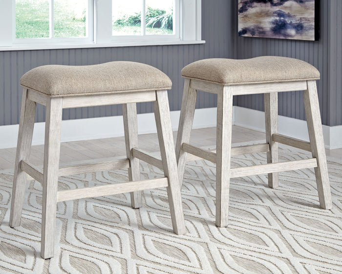 Skempton - Upholstered Stool (Set of 2) - White image 4