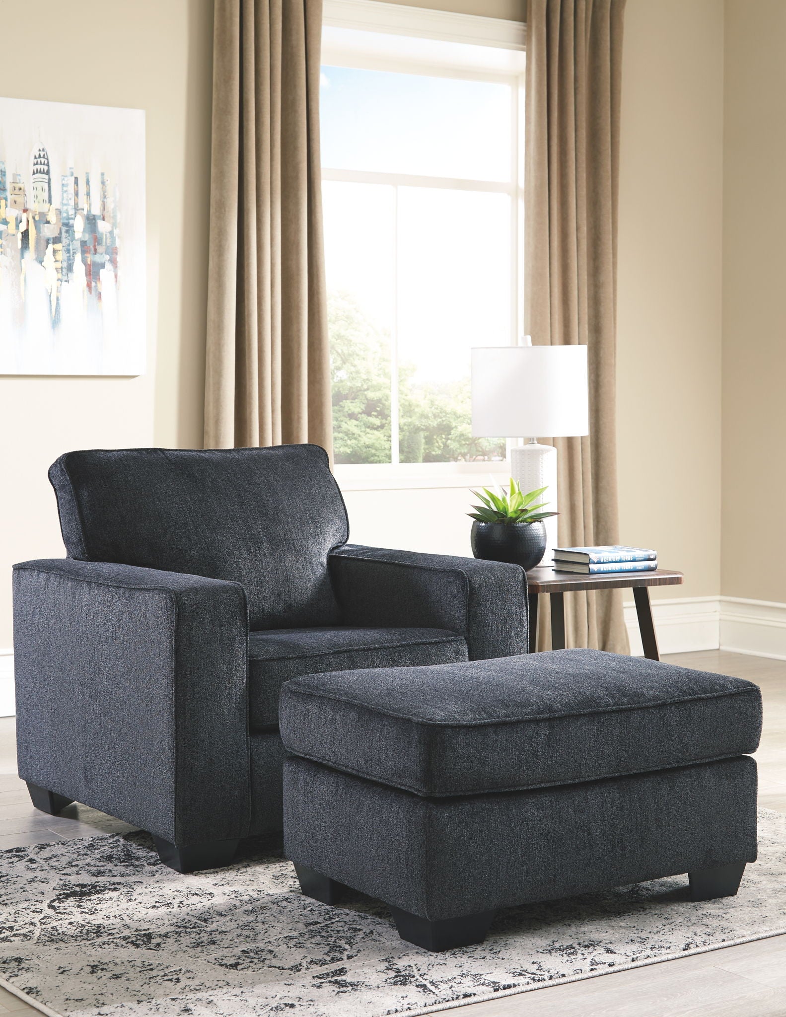Dark Gray / 2 Pc. Chair, Ottoman