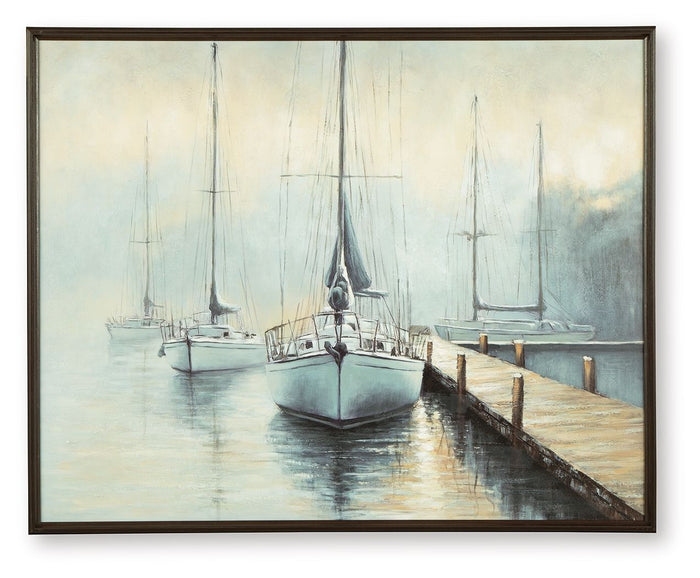 Worthney - Wall Art - Blue / White / Brown image 1