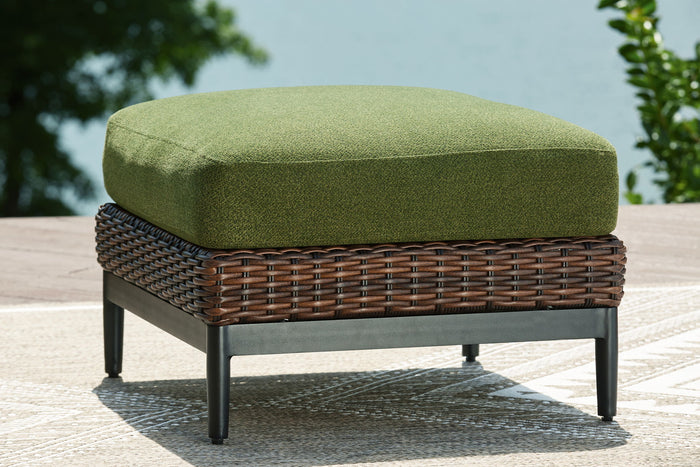 Horizon Hall - Ottoman With Cushion - Brown / Green image 4