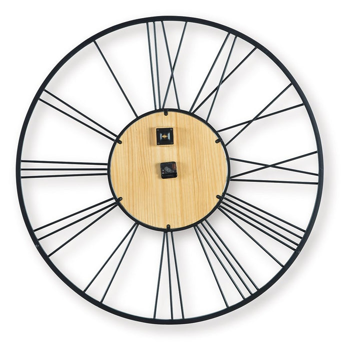 Brockett - Wall Clock - Black / Natural image 4