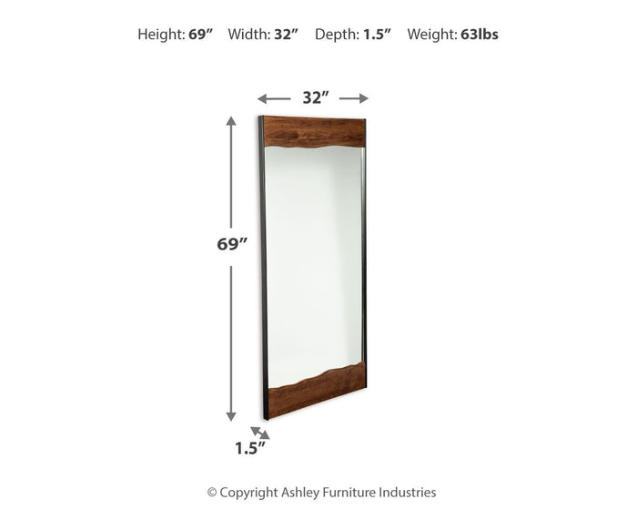 Panchali - Floor Mirror - Brown / Black image 4