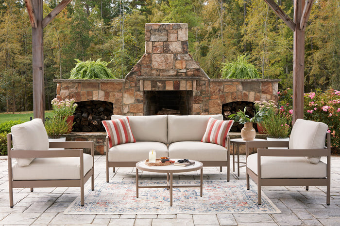 Bluff Trail - Loveseat, Lounge Chairs, Tables Set (Set of 5) - Beige image 4