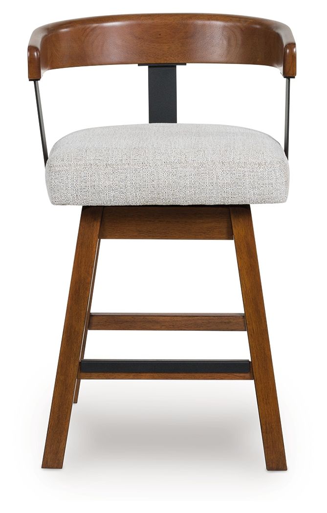 Ralene - Upholstered Swivel Barstool (Set of 2) - Medium Brown image 4