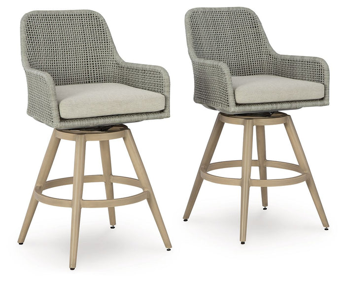 Seton Creek - Barstool With Cushion (Set of 2) - Beige / Gray image 1