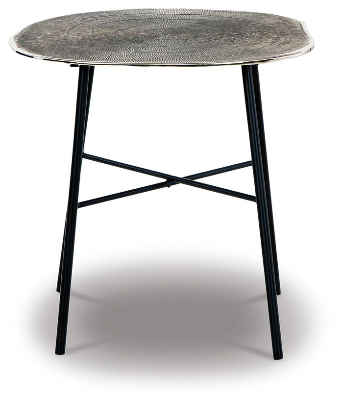 Laverford - Round End Table - Chrome / Black image 3