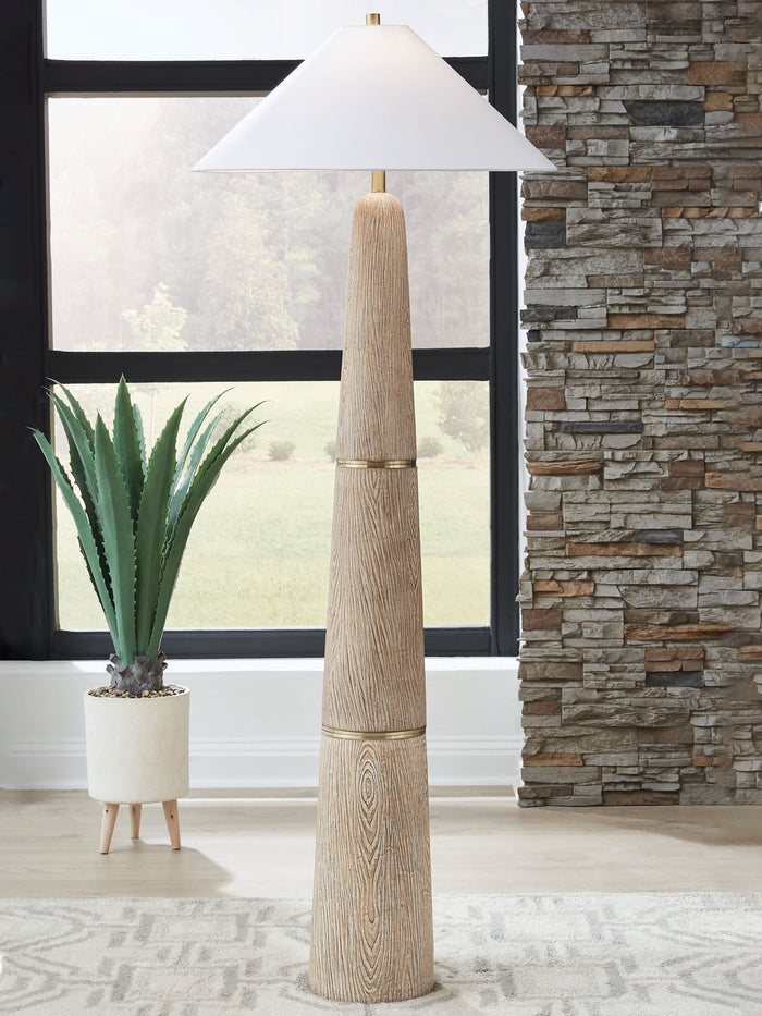 Gasparleigh - Poly Floor Lamp - Brown / Gold Finish image 4