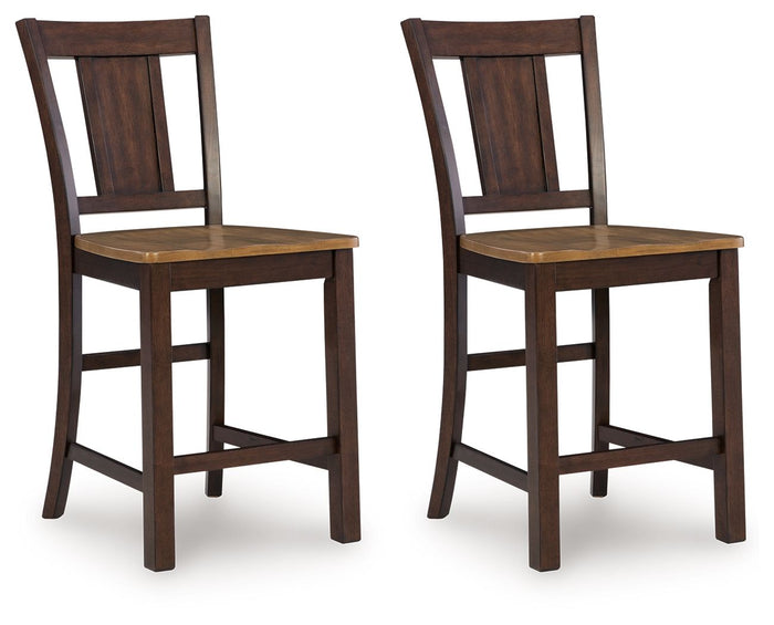 Rylandeen - Barstool (Set of 2) - Light Brown / Dark Brown image 1