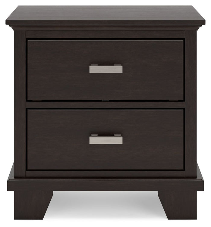 Covetown - Two Drawer Night Stand - Dark Brown image 4
