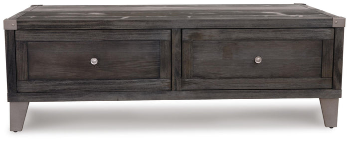 Todoe - Lift Top Cocktail Table - Dark Gray image 4
