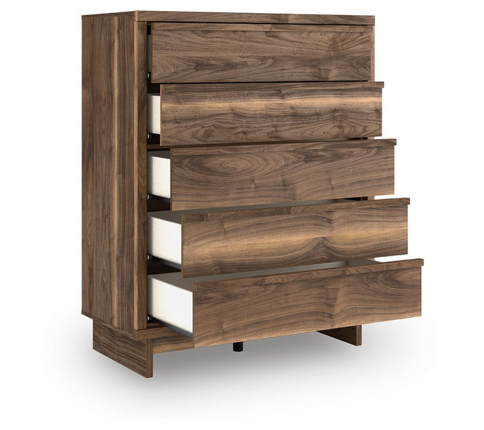 Chirason - Five Drawer Wide Chest - Brown image 4