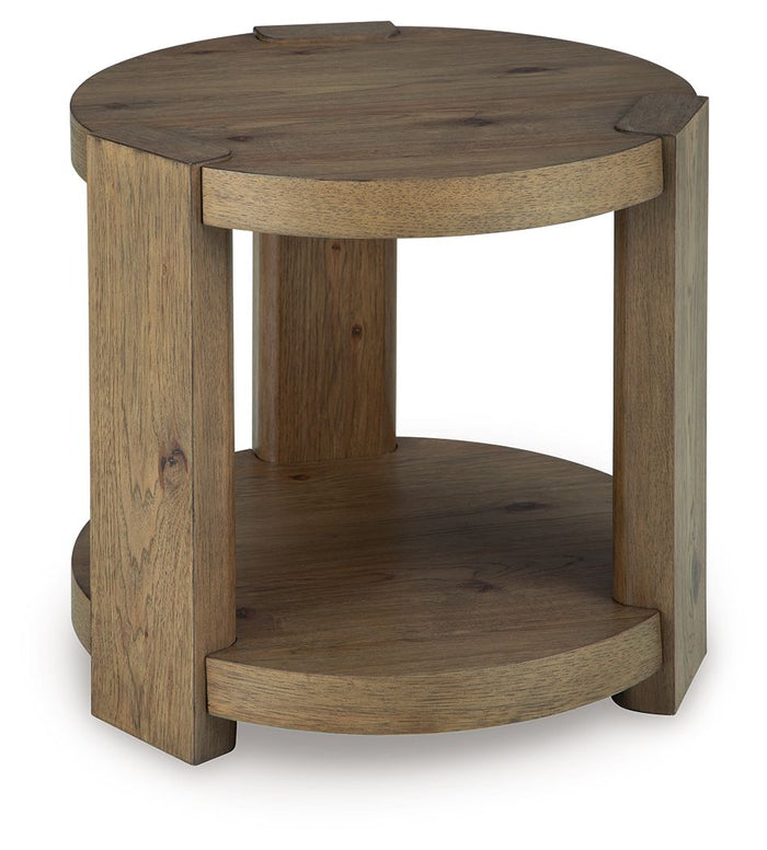 Flangren - Round End Table - Light Brown image 4