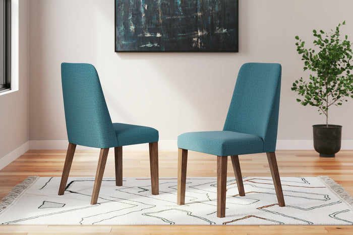 Lyncott - Dining Uph Side Chair (Set of 2) - Blue / Brown image 1